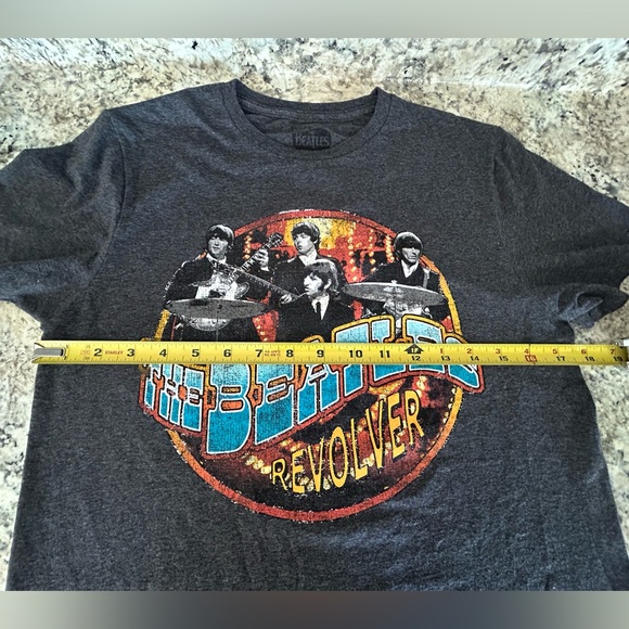 The Beatles Revolver Heather Gray Unisex Distressed Graphic Tee Retro Y2K Size S - Picture 5 of 6